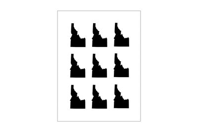 Stickerbogen Idaho Umriss