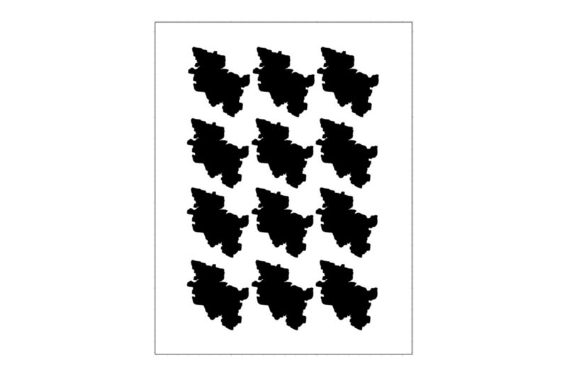 Stickerbogen Länderumriss Schleswig-Holstein