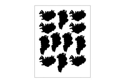 Stickerbogen Länderumriss Island & Grönland