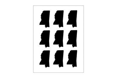Stickerbogen Mississippi Umriss