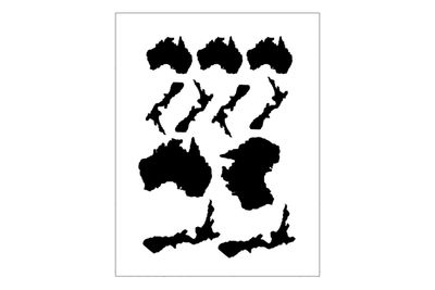 Stickerbogen Länderumriss Australien & Neuseeland