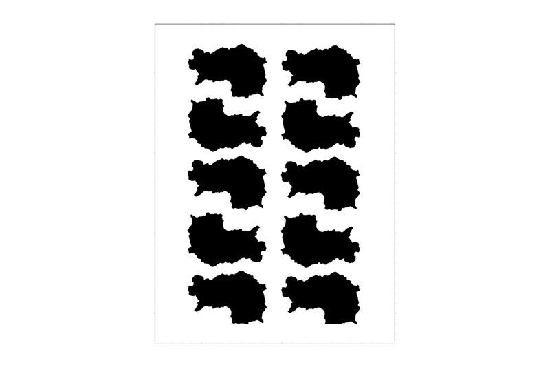 Stickerbogen Länderumriss Steiermark Stickerbogen Länderumriss Steiermark