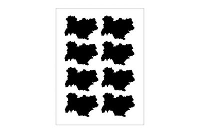 Stickerbogen Auvergne-Rhone-Alpes Umriss
