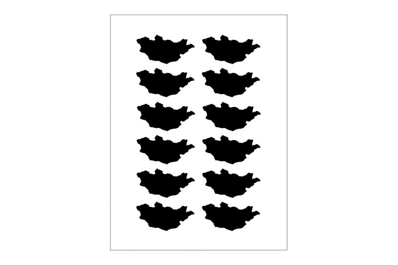 Stickerbogen Länderumriss Mongolei