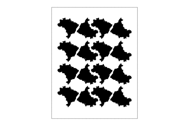 Stickerbogen Länderumriss Brasilien