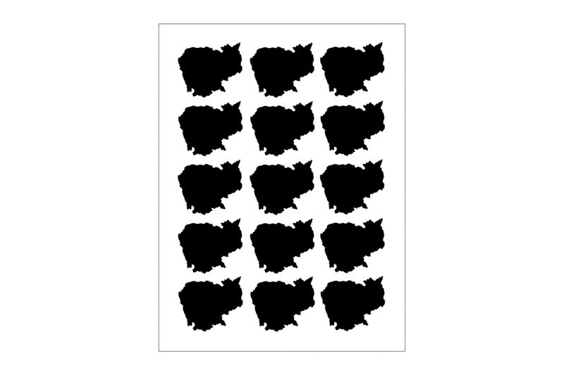 Stickerbogen Länderumriss Kambodscha