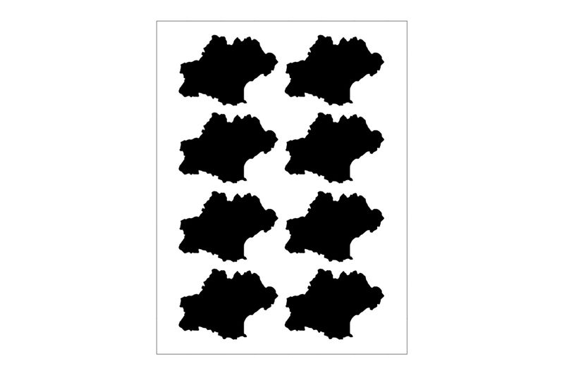 Stickerbogen Okzitanien Umriss Stickerbogen Okzitanien Umriss