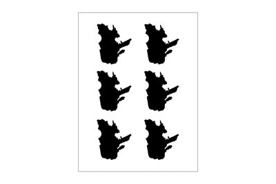 Stickerbogen Quebec Umriss