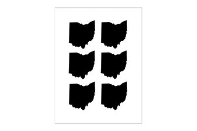 Stickerbogen Ohio Umriss