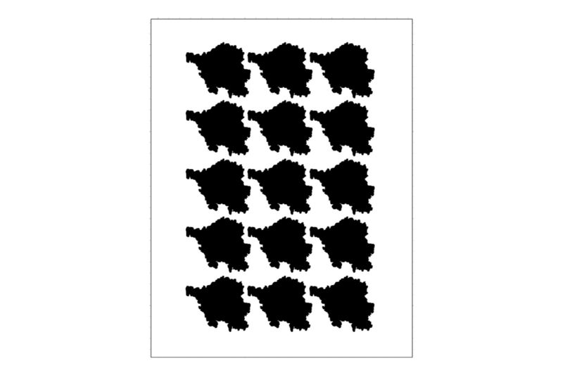 Stickerbogen Länderumriss Saarland