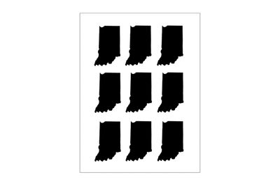 Stickerbogen Indiana Umriss