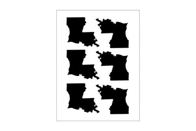 Stickerbogen Louisiana Umriss