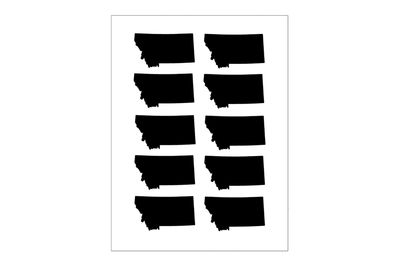 Stickerbogen Montana Umriss