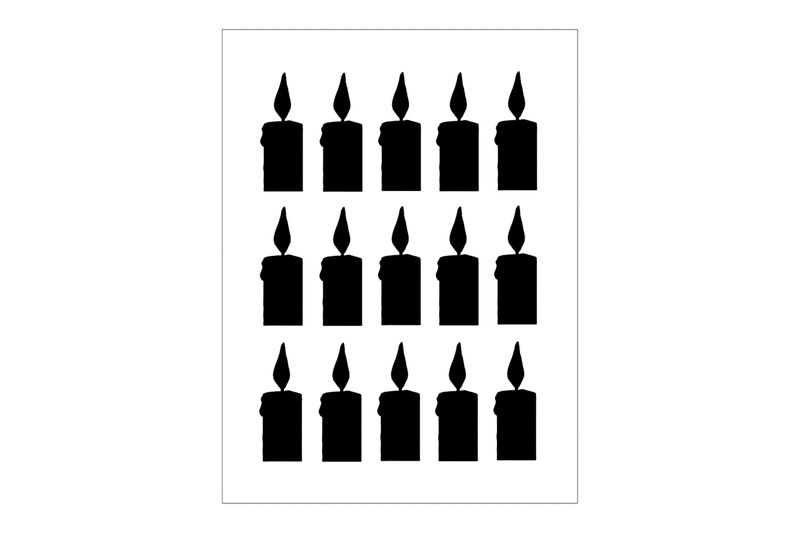 Stickerbogen Kerzen
