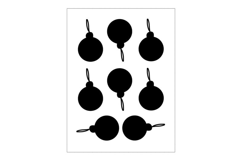 Stickerbogen Weihnachtsbaumkugeln