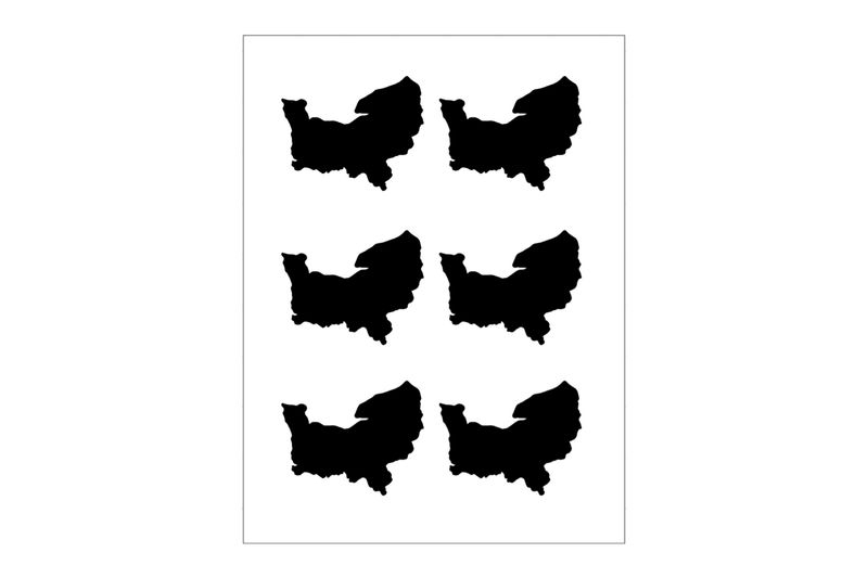 Stickerbogen Normandie Umriss Stickerbogen Normandie Umriss