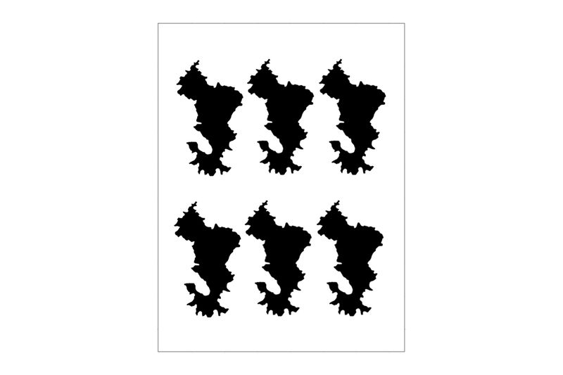 Stickerbogen Mayotte Umriss