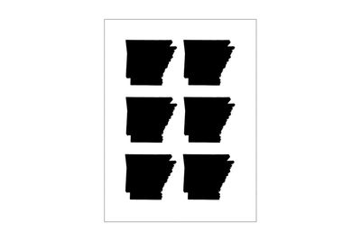 Stickerbogen Arkansas Umriss