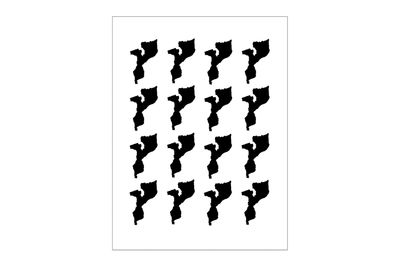Stickerbogen Länderumriss Mosambik