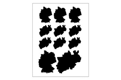 Stickerbogen Länderumriss Deutschland & Nordrhein-Westfalen