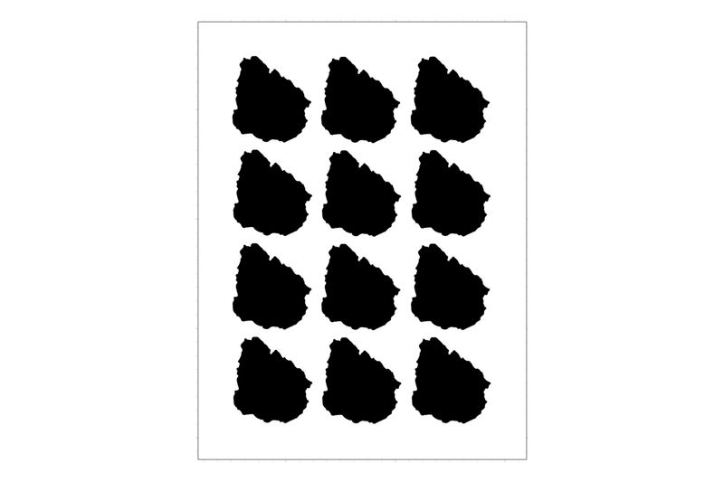 Stickerbogen Länderumriss Uruguay