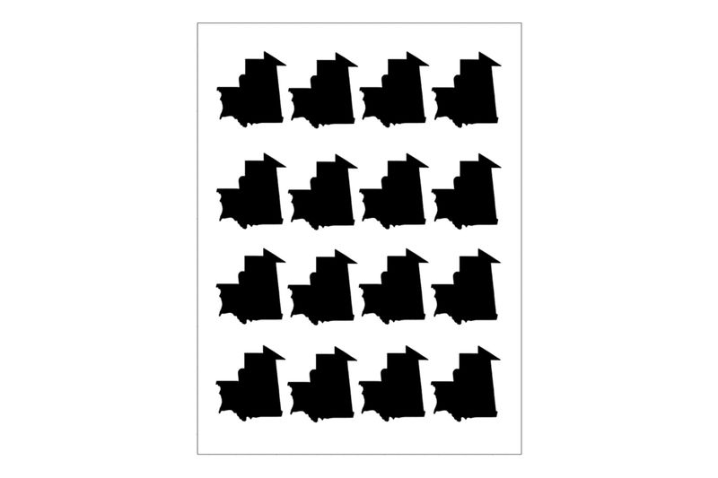 Stickerbogen Länderumriss Mauretanien