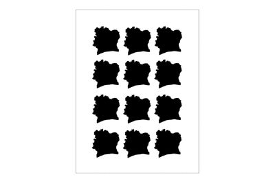 Stickerbogen Länderumriss Elfenbeinküste