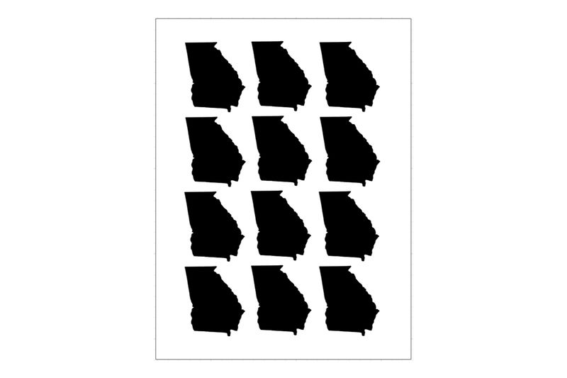 Stickerbogen Länderumriss Georgia