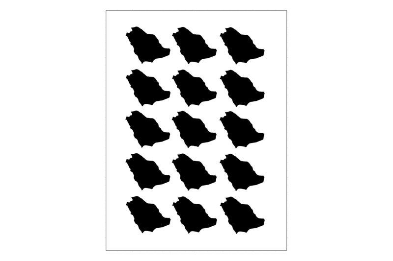 Stickerbogen Länderumriss Saudi-Arabien
