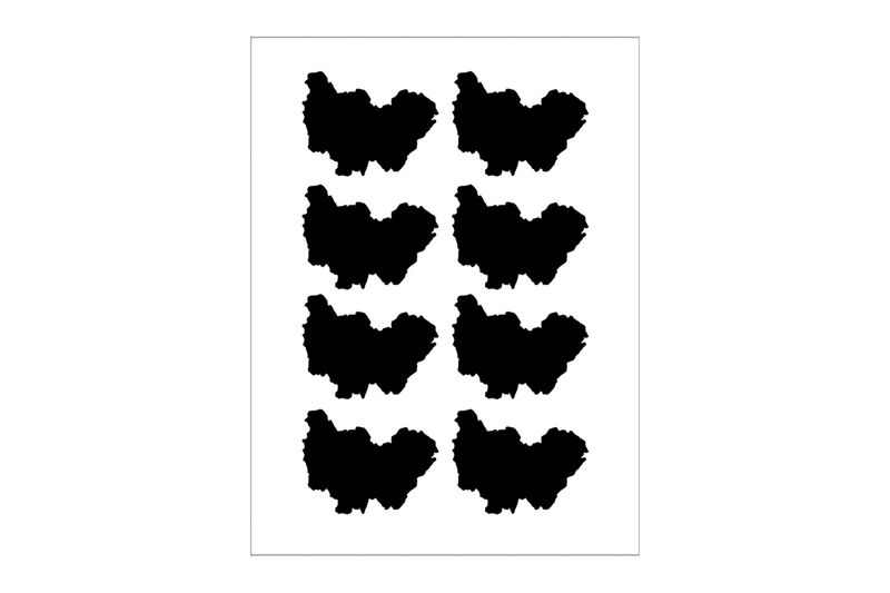 Stickerbogen Bourgogne-Franche-Comté Umriss Stickerbogen Bourgogne-Franche-Comté Umriss