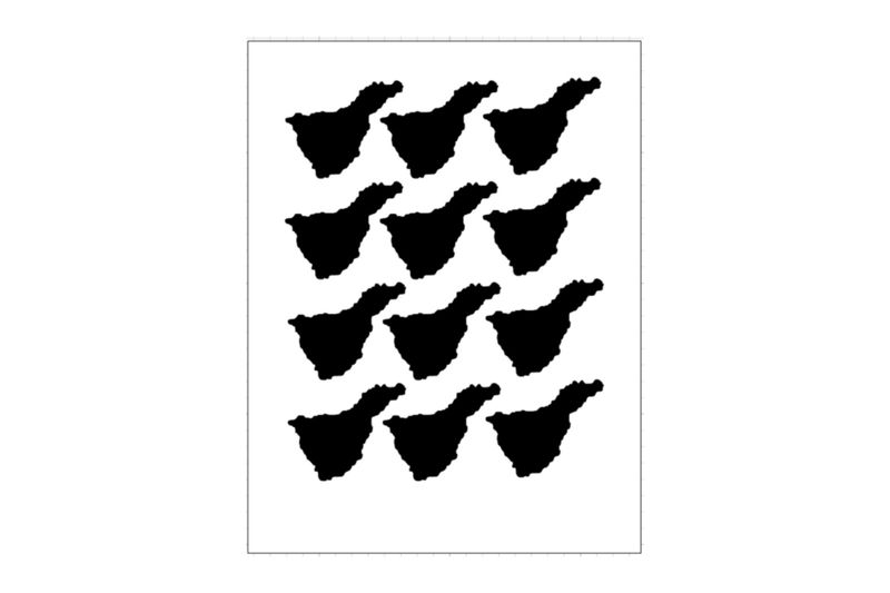 Stickerbogen Länderumriss Teneriffa