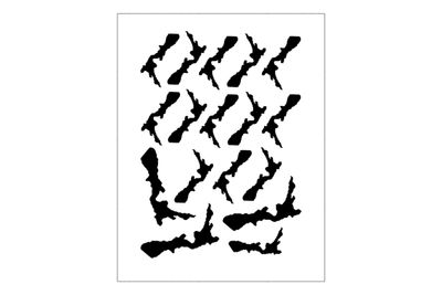 Stickerbogen Länderumriss Neuseeland