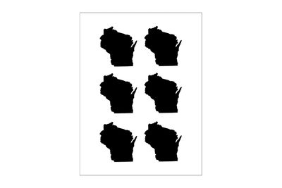 Stickerbogen Wisconsin Umriss