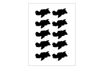 Stickerbogen Länderumriss Südtirol