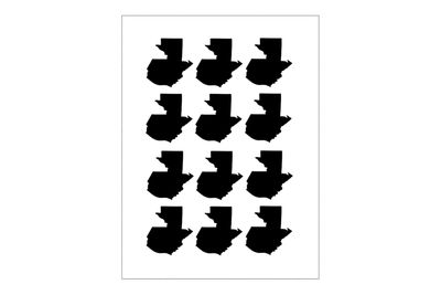 Stickerbogen Länderumriss Guatemala