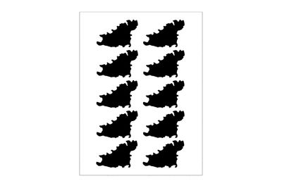 Stickerbogen Inselumriss Guernsey