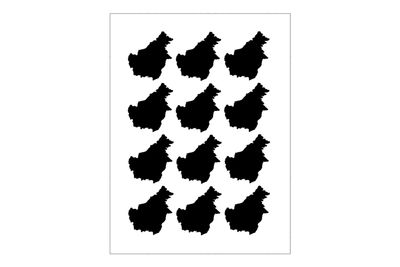 Stickerbogen Länderumriss Borneo