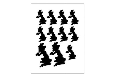 Stickerbogen Länderumriss Großbritannien