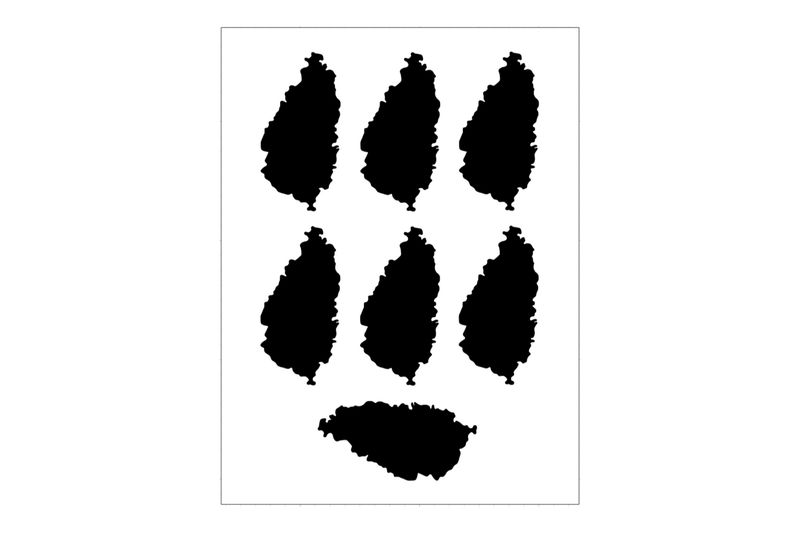 Stickerbogen Inselumriss St. Lucia