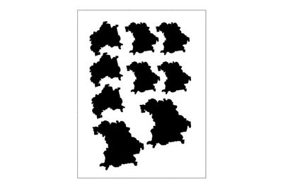 Stickerbogen Länderumriss  Bayern