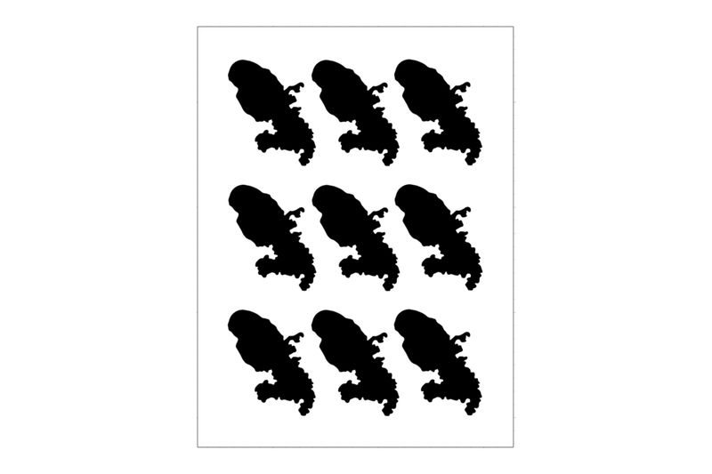 Stickerbogen Inselumriss Martinique