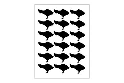 Stickerbogen Länderumriss Bali