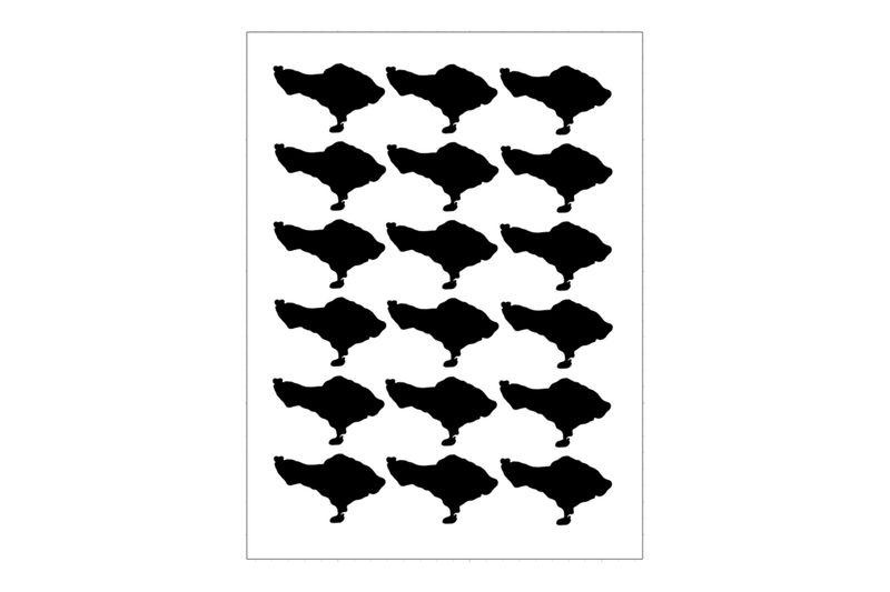 Stickerbogen Länderumriss Bali