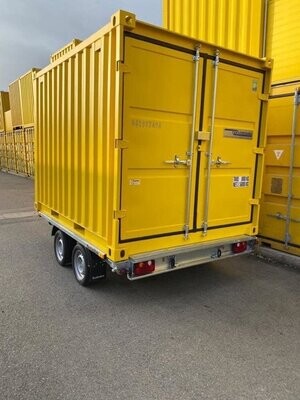 Containertransportanhänger | Trailer | Stahl verzinkt | Vollausstattung | 3500kg inklusive 9" Container!
