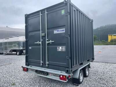Containertransportanhänger Trailer | Stahl verzinkt | Vollausstattung | 3500kg inklusive 10" Container!