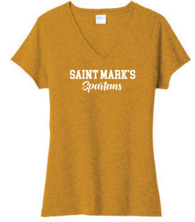 Gold Triblend Ladies V-neck