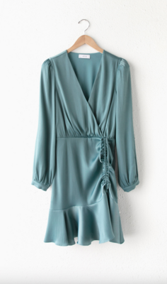 Greylin - Joanne Ruched Satin Dress