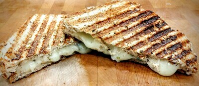Vegetarian Sandwich - Grilled Cheese w/ Basil &amp; Caramelized Onions