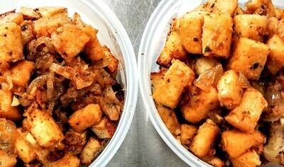 Tofu - Crispy w/ Caramelized Onions &amp; Hash Browns - 12 Oz