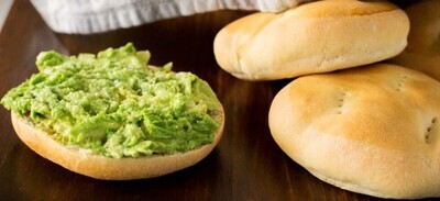 Avocado Toast - Two Slices of artisan bread with fresh avocado